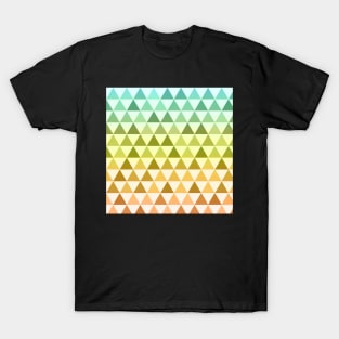 Orange and green triangle mosaic pattern T-Shirt